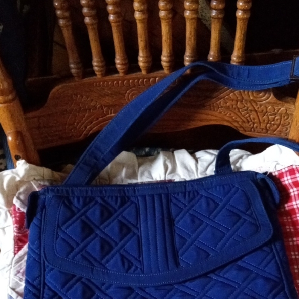 Vera Bradley Navy Quilted Shoulder Bag